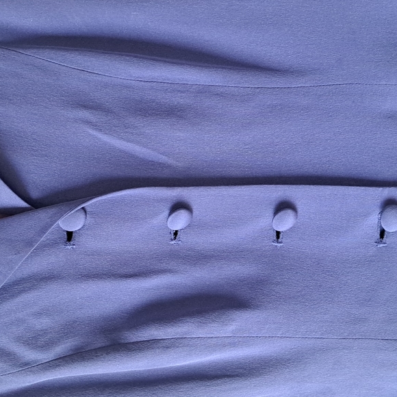 August Silk Short Sleeve Silk Shirt Dress Button Front Cobalt SZ 2P - Picture 6 of 11